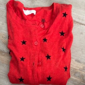 Nordstrom 1901 Red Star-Patterned Cardigan